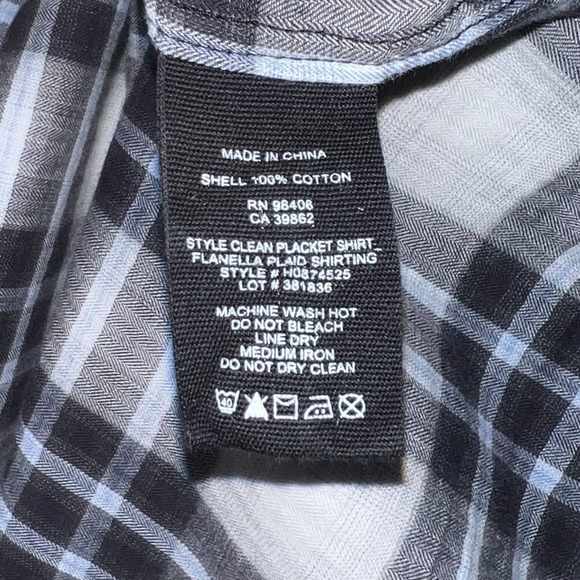 Theory Flanella Plaid 100% Cotton Casual Button-Down Shirt In Multi Size XL - Picture 8 of 8